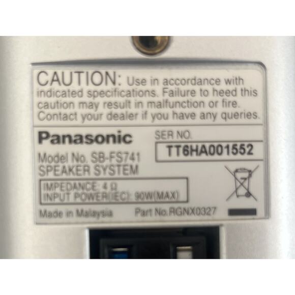 Panasonic SB-PC740 Center Speaker & 2 SB-FS741 Front Speakers Surround Theater - Picture 3 of 4